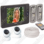 Комплект видеодомофона с двумя вызывными панелями и двумя камерами Eplutus EP-2297