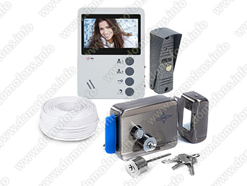 Комплект видеодомофона Eplutus EP-4407 с электромеханическим замком Anxing Lock-AX091